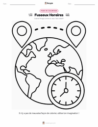 Page de coloriage Fuseaux Horaires pour les enfants