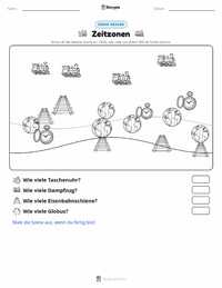 Zeitzonen druckbare Arbeitsblatt Vorschau