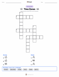 Time Zones printable worksheet preview