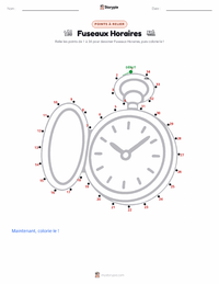 Aperçu de la feuille de travail imprimable Fuseaux Horaires