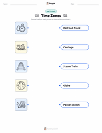 Time Zones printable worksheet for kids