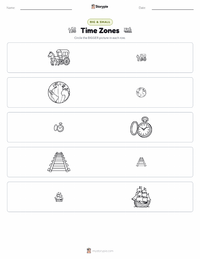 Time Zones printable worksheet preview