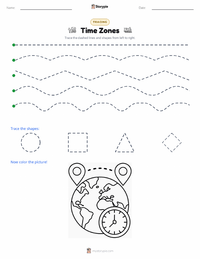 Time Zones printable worksheet preview