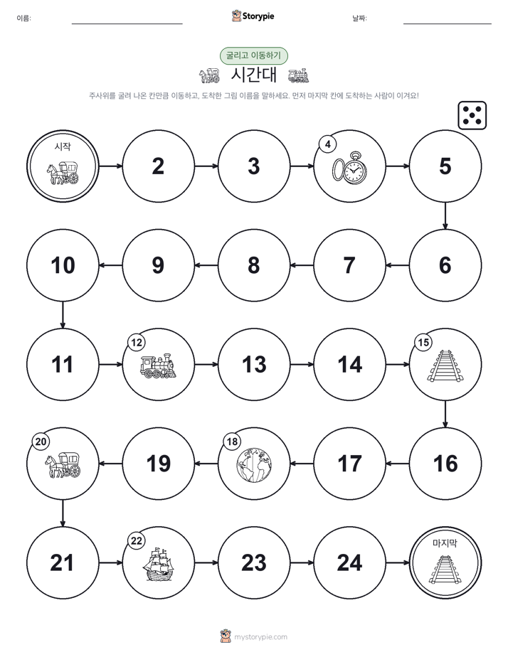 주사위 굴리고 이동하기 게임