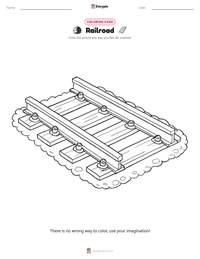 Railroad coloring page for kids