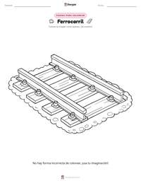 Página para colorear de Ferrocarril para niños