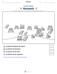 Vista previa de la hoja de trabajo imprimible de Ferrocarril