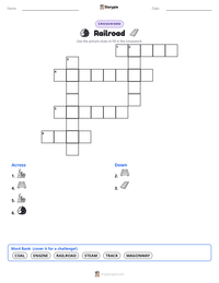 Railroad printable worksheet preview
