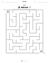 Railroad printable worksheet preview
