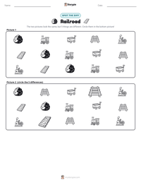 Railroad printable worksheet preview