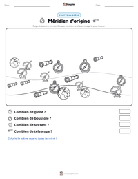 Aperçu de la feuille de travail imprimable Méridien d'origine