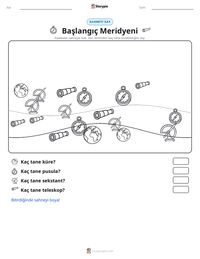 Başlangıç Meridyeni yazdırılabilir çalışma sayfası önizlemesi
