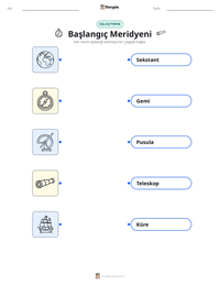 Başlangıç Meridyeni yazdırılabilir çalışma sayfası önizlemesi