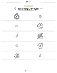Başlangıç Meridyeni yazdırılabilir çalışma sayfası önizlemesi