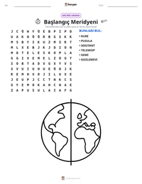 Başlangıç Meridyeni yazdırılabilir çalışma sayfası önizlemesi
