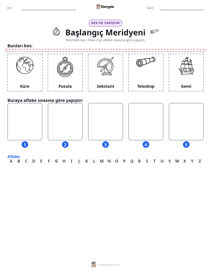 Kes & Yapıştır Alfabe