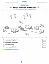 Wright Brothers’ First Flight printable worksheet preview