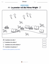 Aperçu de la feuille de travail imprimable Premier Vol des Frères Wright