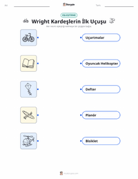 Wright Kardeşler'in İlk Uçuşu çocuklar için yazdırılabilir çalışma sayfası