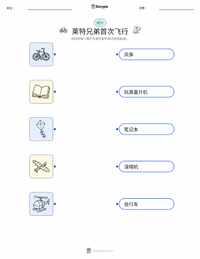 莱特兄弟的首次飞行 可打印工作表预览