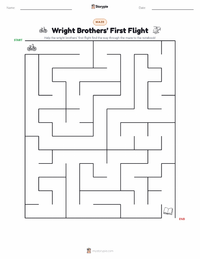 Wright Brothers’ First Flight printable worksheet preview