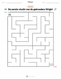 Eerste Vlucht van de Gebroeders Wright afdrukbare werkblad voorbeeld