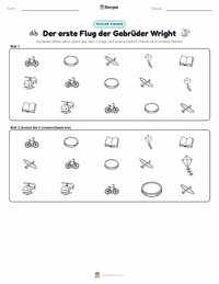Der erste Flug der Gebrüder Wright druckbare Arbeitsblatt Vorschau