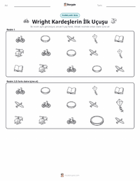 Wright Kardeşler'in İlk Uçuşu yazdırılabilir çalışma sayfası önizlemesi