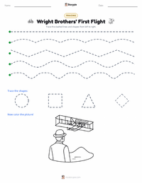 Wright Brothers’ First Flight printable worksheet preview