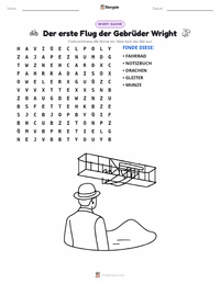Der erste Flug der Gebrüder Wright druckbare Arbeitsblatt Vorschau