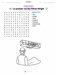 Aperçu de la feuille de travail imprimable Premier Vol des Frères Wright