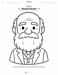 Charles Darwin Malvorlage für Kinder
