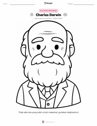 Halaman mewarnai Charles Darwin untuk anak-anak