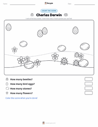 Charles Darwin printable worksheet preview