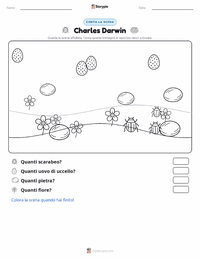 Anteprima della scheda stampabile di Charles Darwin