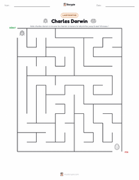 Aperçu de la feuille de travail imprimable Charles Darwin