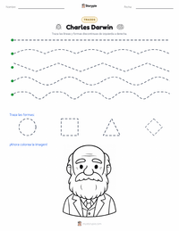 Vista previa de la hoja de trabajo imprimible de Charles Darwin
