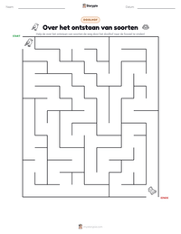 Over het ontstaan van soorten afdrukbare werkblad voorbeeld