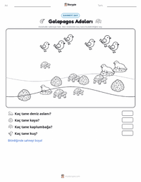Galapagos Adaları yazdırılabilir çalışma sayfası önizlemesi