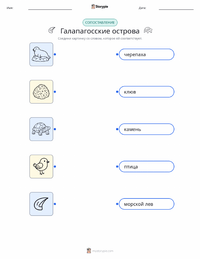 Галапагосские острова распечатываемый рабочий лист для детей