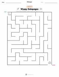 Podgląd drukowalnego arkusza ćwiczeń Wyspy Galápagos