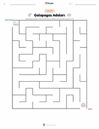 Galapagos Adaları yazdırılabilir çalışma sayfası önizlemesi