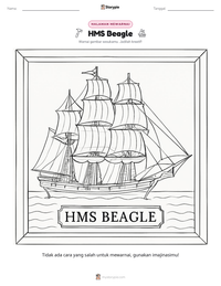 Prabaca lembar kerja cetak HMS Beagle