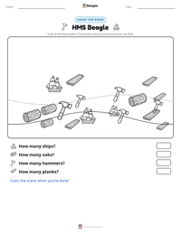 HMS Beagle printable worksheet preview