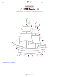 Aperçu de la feuille de travail imprimable HMS Beagle