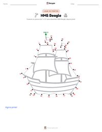 Prévia da folha de atividades imprimível HMS Beagle