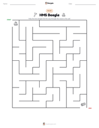 HMS Beagle printable worksheet preview