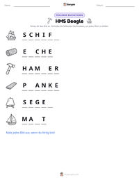 HMS Beagle druckbare Arbeitsblatt Vorschau