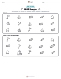 HMS Beagle printable worksheet preview