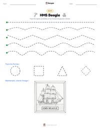 Aperçu de la feuille de travail imprimable HMS Beagle